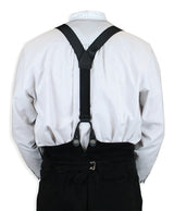French Satin Suspenders - Black