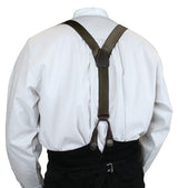 French Satin Suspenders - Brown