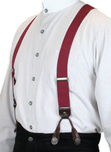 Burgundy Elastic Y-Back Braces