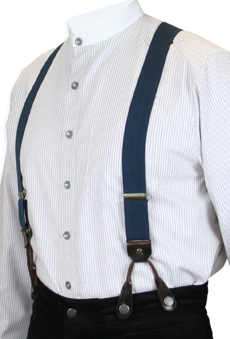 Navy Elastic Y-Back Braces