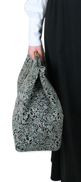 Large Carpetbag - Black Chenille
