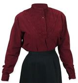 Ladies Embroidered Work Shirt - Burgundy