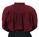 Ladies Embroidered Work Shirt - Burgundy