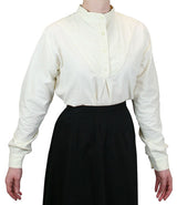 Ladies Embroidered Work Shirt - Ivory