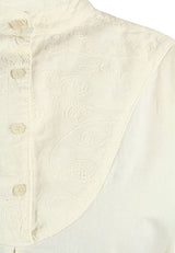 Ladies Embroidered Work Shirt - Ivory