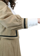 Ladies Edwardian Suit - Tan Faux Suede
