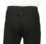 Regency Fall Front Trousers - Black Brushed Cotton