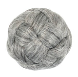 3.5" Braided Bun Wig - Dark Brown/Gray