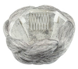 3.5" Braided Bun Wig - Dark Brown/Gray