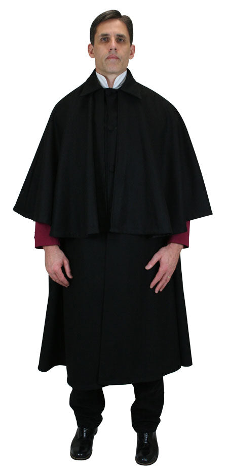 Inverness Wool Cape - Black