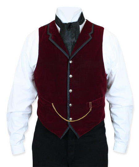 Bonaventure Velvet Vest - Burgundy