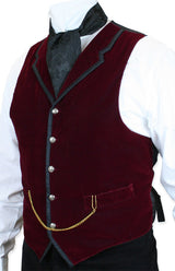 Bonaventure Velvet Vest - Burgundy