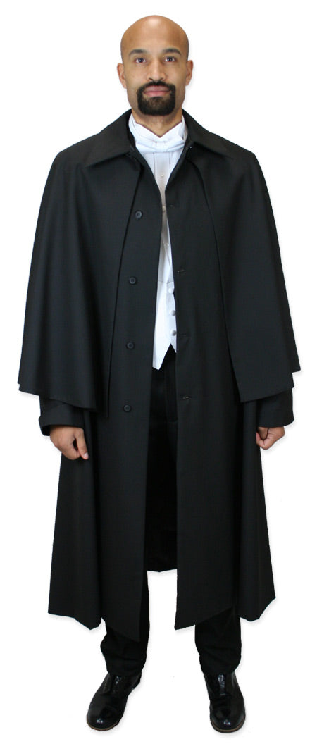Inverness Dress Coat - Wool Blend - Black