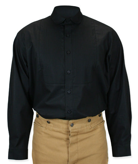Sinclair Edwardian Club Collar Shirt - Black