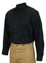 Sinclair Edwardian Club Collar Shirt - Black
