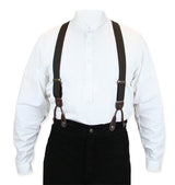 Brown Elastic Y-back Suspenders