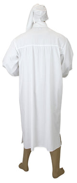 Men's Nightshirt and Night Cap - White