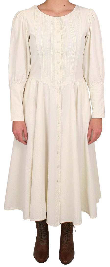 Classic Ladies Ivory Cotton Dress (Size 3X) | 19th Century | Historical | Vintage