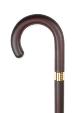 Elegant Hardwood Cane - Gold Tone