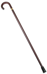Elegant Hardwood Cane - Gold Tone