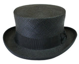 Panama Straw Top Hat - Black
