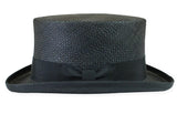 Panama Straw Top Hat - Black