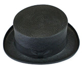 Panama Straw Top Hat - Black
