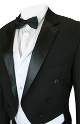 3-Piece Black Tuxedo - White Vest