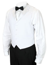 3-Piece Black Tuxedo - White Vest