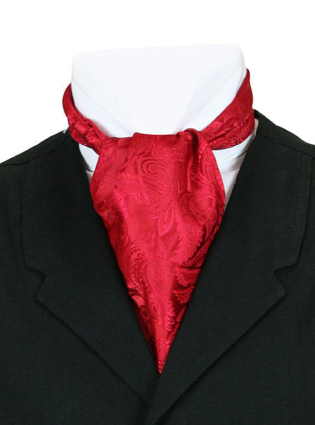 Opulent Paisley Ascot - Red