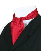 Opulent Paisley Ascot - Red
