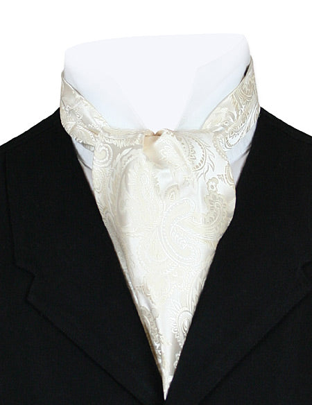 Opulent Paisley Ascot - Cream