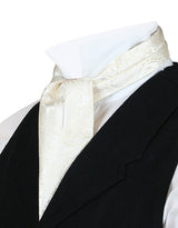 Opulent Paisley Ascot - Cream