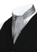 Opulent Paisley Ascot - Charcoal