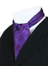 Opulent Paisley Ascot - Plum