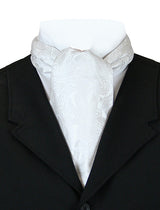 Opulent Paisley Ascot - Pure White