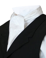 Opulent Paisley Ascot - Pure White