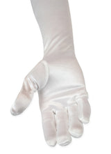 Opera Length Satin Gloves - White