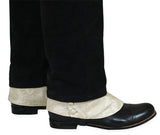 Premium Mens Button Spats - Cream Spencer Jacquard (One Pair)