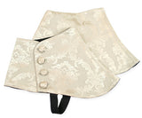 Premium Mens Button Spats - Cream Spencer Jacquard (One Pair)