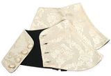 Premium Mens Button Spats - Cream Spencer Jacquard (One Pair)