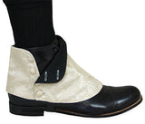 Premium Mens Button Spats - Cream Spencer Jacquard (One Pair)