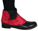 Premium Mens Button Spats - Red Duncan Jacquard (One Pair)