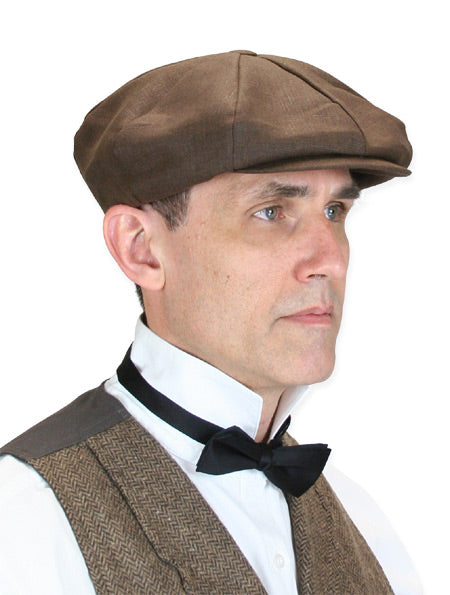 Linen Applejack Cap - Brown
