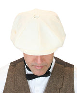 Linen Applejack Cap - Ivory