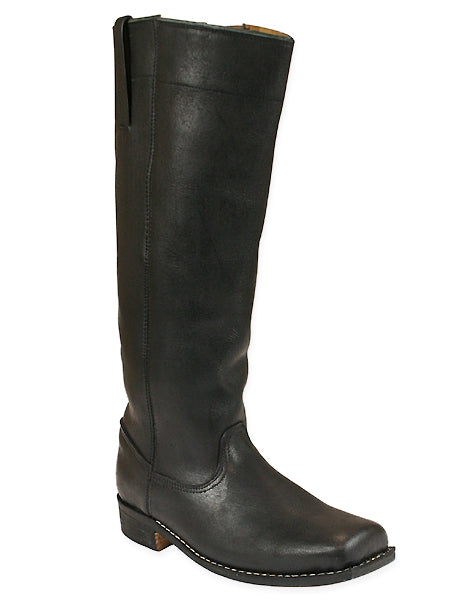 Mens Long Riding Boot - Black Leather