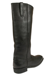 Mens Long Riding Boot - Black Leather