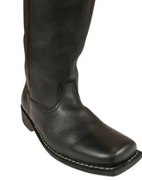Mens Long Riding Boot - Black Leather