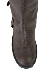 Convertible Boot - Brown Faux Leather