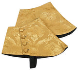 Premium Mens Button Spats - Gold Jacquard (One Pair)